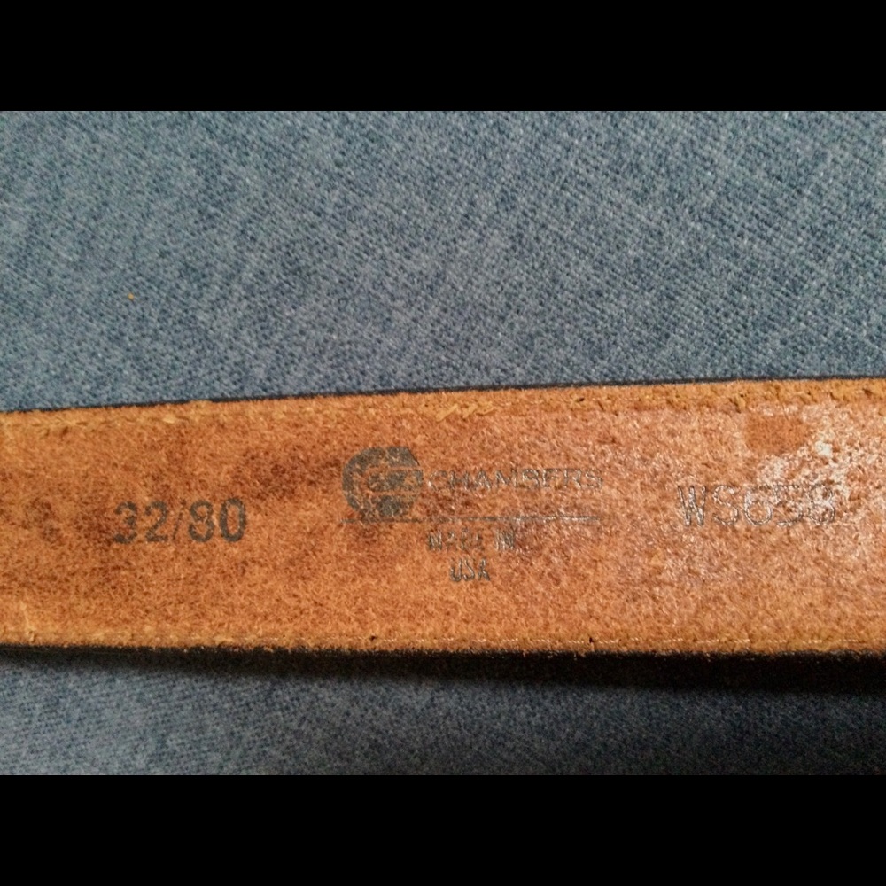 Vintage Chambers Unisex Black Western Style Tooled Leather Belt - Picture 6 of 7